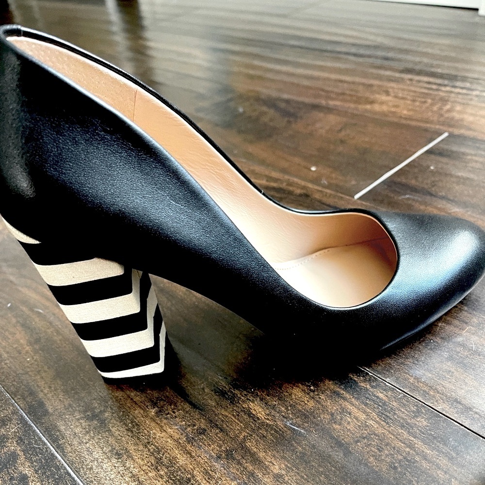 Shoes of Prey Closed Toe Pumps w/ Striped Heel